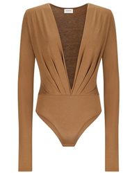 ANDAMANE - Tiefes V-Ausschnitt Bodysuit - Lyst