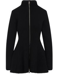 Alaïa - Flared Knit Sweater With High Collar - Lyst