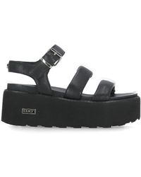 Cult - Schwarze Ledersandalen Mit Metall-Details - Lyst