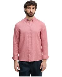 Mos Mosh - Overhemden ,Roze ,Linnen Theo Shirt - Lyst