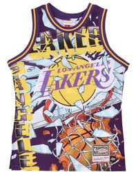 Mitchell & Ness - Fitness ,Veelkleurig ,Polyester Nba Basketbal Tanktop Paars - Lyst