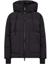 Mos Mosh - Jassen ,Zwart ,Polyester Gewatteerde Jas Met Geribbelde Manchetten - Lyst
