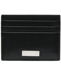 Ferragamo - Schwarze lederbrieftasche mit logo-plakette - Lyst