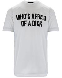 DSquared² - Tops ,Wit ,Katoen Crew Neck Katoenen T-Shirt - Lyst