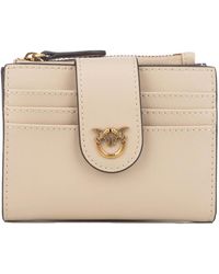 Pinko - Accessoires ,Leer Kleine Gladleren Portemonnee Met Logo - Lyst