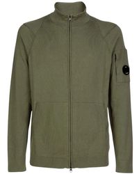C.P. Company - Sea Island Full Zip Lens Cardigan - Lyst