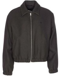 Ami Paris - Jassen ,Grijs ,Wol Ami De Coeur Zipped Jacket - Lyst