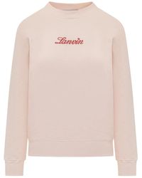 Lanvin - Sudadera Con Logo Manuscrito Bouclette, Mujer, Talla - Lyst