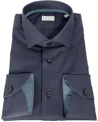 Xacus - Overhemden ,Blauw ,Katoen Frans Kraag Shirt Blauw - Lyst