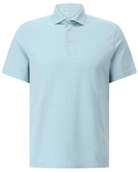 Fedeli - Tops ,Groen ,Katoen Jersey Polo Shirt Klassieke Stijl - Lyst
