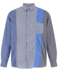 Comme des Garçons - Overhemden ,Veelkleurig ,Katoen Patchwork Katoen Poplin Overhemd - Lyst