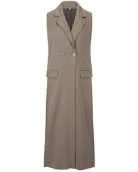 Riani - Jassen ,Bruin ,Polyester Lange Scuba Waistcoat - Lyst
