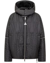 Moncler - Jassen ,Zwart ,Leer Haissa Short Down Jacket - Lyst