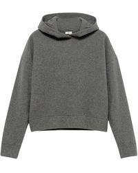 BITE STUDIOS - Hoodies & Sweatvesten ,Grijs ,Wol Wollen Hoodie Trui - Lyst