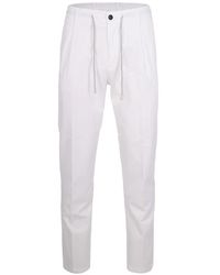 Eleventy - Broeken ,Wit ,Katoen Drawstring Broeken - Lyst
