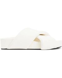 Jil Sander - Leather Padded Slides Sandals - Lyst
