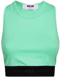 MSGM - Tops ,Groen ,Sportieve Tanktop Met Elastische Tailleband - Lyst