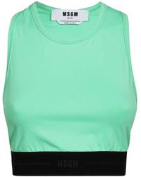 MSGM - Tops ,Groen ,Sportieve Tanktop Met Elastische Tailleband - Lyst