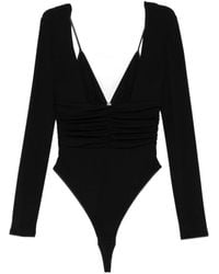 Elisabetta Franchi - Crêpe Jersey Bodysuit Mit Drapierung - Lyst