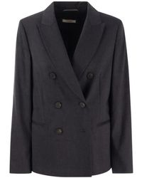 Peserico - Elegante blazer de doble botonadura de lino y lana - Lyst