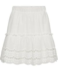 co'couture - Falda bordada nannacc blanco algodón - Lyst