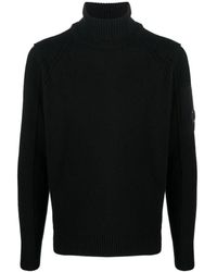 C.P. Company - Maglione nero con collo alto in lana d'agnello per uomo - Lyst