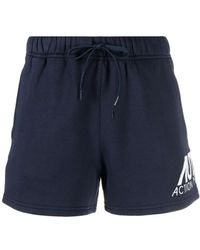 Autry - Shorts in cotone blu con stampa logo - Lyst