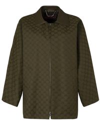 Gucci - Stoffen Jas Met Lamsvacht Kraag - Lyst