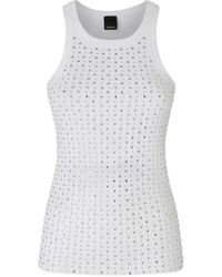 Pinko - Camiseta Sin Mangas Con Strass Y Tachuelas - Lyst
