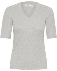 Inwear - Granit melange v-ausschnitt t-shirt - Lyst