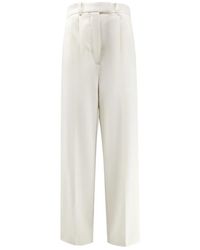 Givenchy - Broeken ,Wit ,Wol Double Pleat Broeken - Lyst