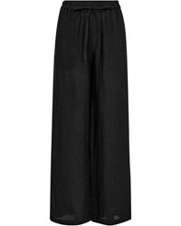 co'couture - Pantalón largo de lino loisecc negro - Lyst