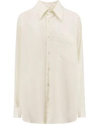 Lemaire - Camicia oversize in lyocell con colletto a punta - Lyst