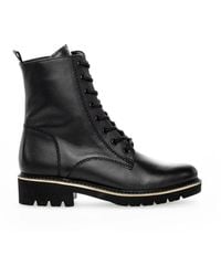 Gabor - Schwarze leder schnürstiefel - Lyst