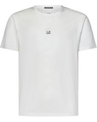 C.P. Company - Weiße t-shirts und polos mit logo - Lyst