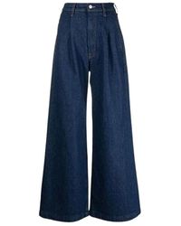 Mother - Blaue denim wide leg jeans - Lyst