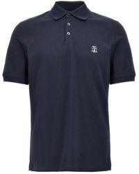 Brunello Cucinelli - Polo Shirt Met Geborduurd Logo - Lyst