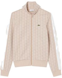 Lacoste - Hoodies & Sweatvesten ,Katoen Paris Zip-Up Jacquard Trainingsjack - Lyst