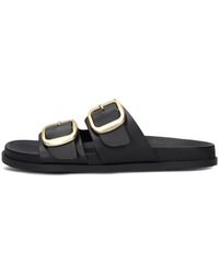 Notre-v - Schoenen ,Zwart ,Leer Zwarte Leren Slippers Stijlvol Model - Lyst