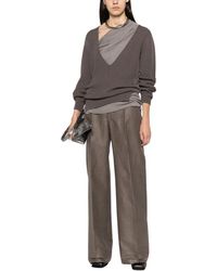 Rick Owens - Truien & Vesten ,Grijs ,Wol Trui Van Scheerwol Met V-Hals - Lyst