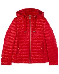 Oltre - Jassen ,Rood ,Nylon Lichtgewicht Gewatteerd Jack Met Capuchon - Lyst