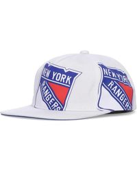 Mitchell & Ness - Accessoires ,Wit ,Katoen Ny Rangers Platte Klep Pet Wit - Lyst
