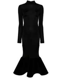 David Koma - Zwarte Zeemeermin Silhouet Jurk Met Fluweel Trim - Lyst