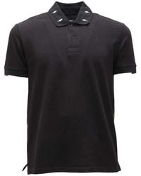 Neil Barrett - Tops ,Zwart ,Katoen Zwarte Katoenen T-Shirt Met Witte Bliksem - Lyst