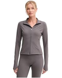 Casall - Hoodies & Sweatvesten ,Grijs ,Polyester Soft Touch Zip Jacket - Lyst