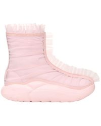 UGG - Mesh overlay ruffle short boots fransen - Lyst
