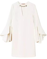 Twin Set - Weiße kurze kleid mit ketten-detail - Lyst