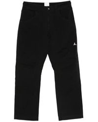 ROA - Crimp Shaped Katoenen Broek - Lyst