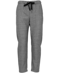 Semicouture - Graue wollmischung knöchellange hose - Lyst