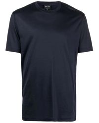 Giorgio Armani - Elegantes blaues t-shirt - Lyst